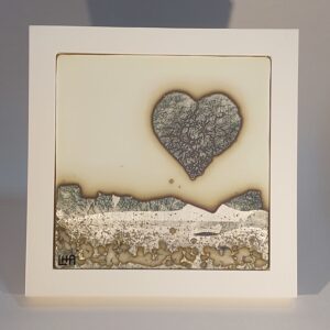 Silver Reactive Heart - 6" x 6" framed - $100
