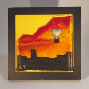 Balloon Morning - 6" x 6" framed - $100